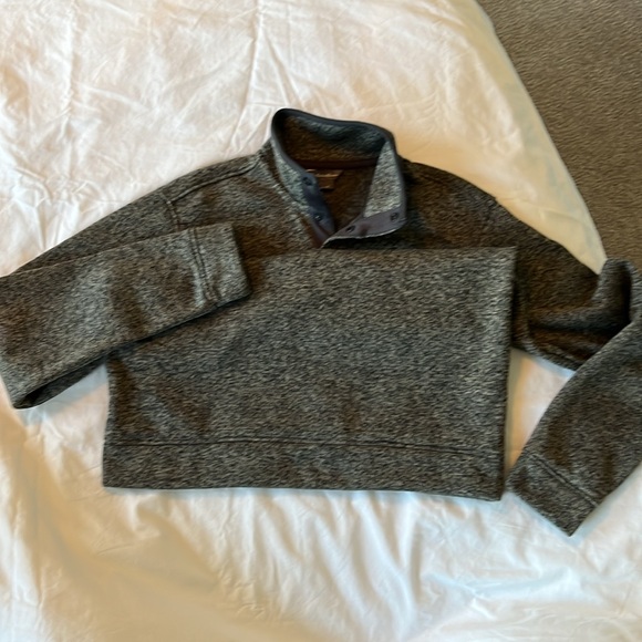 EDDIE BAUER Mens Medium 1/4 Snap Radiator Fleece Pullover Gray Warm Fall EUC - Picture 6 of 12